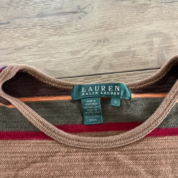 100% Cotton Striped Ralph Lauren Tshirt - Picture 2 of 4